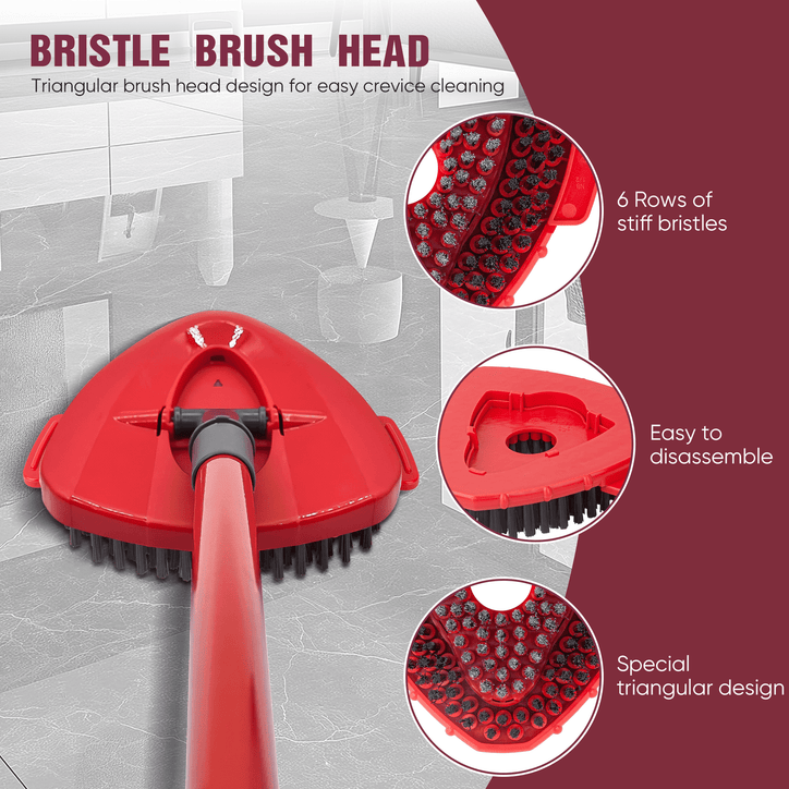 ILAVCLEAN 3 Pcs Scrub Brush Mop Attachments Head Replacement for O-Cedar 1 Tank System, Spin Mop Replace Heads Hard Bristle Floor Cleaning Brush for Bathroom Kitchen