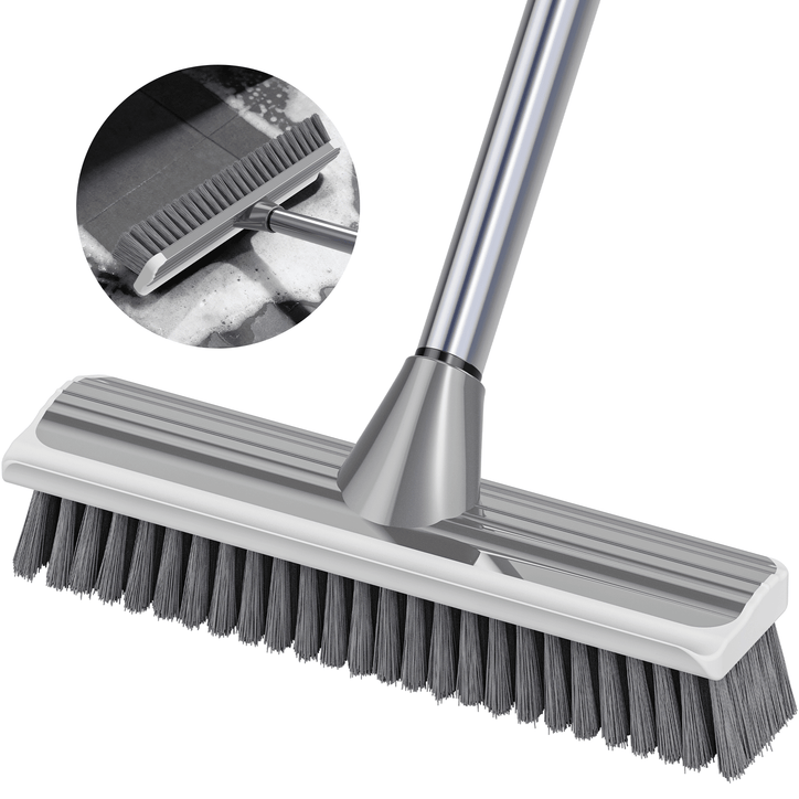 MYSPRI Floor Scrub Brush with Long Handle for Deck Shower Bathroom Kitchen Tub Cleaning