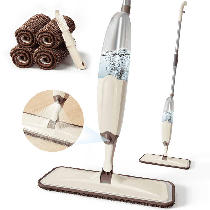 ILAVCLEAN Spray Mops for Floor Cleaning Dry Wet Floor Mop with 4 Washable Microfiber Pads 635ML Refillable Bottle Dust Mop for Hardwood Floors