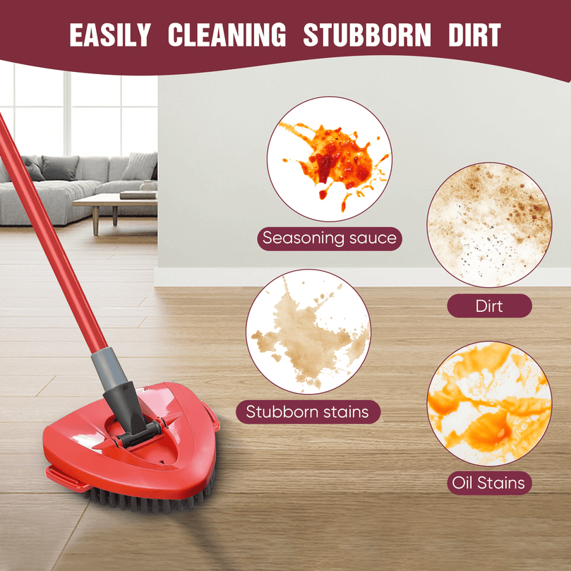 ILAVCLEAN 3 Pcs Scrub Brush Mop Attachments Head Replacement for O-Cedar 1 Tank System, Spin Mop Replace Heads Hard Bristle Floor Cleaning Brush for Bathroom Kitchen