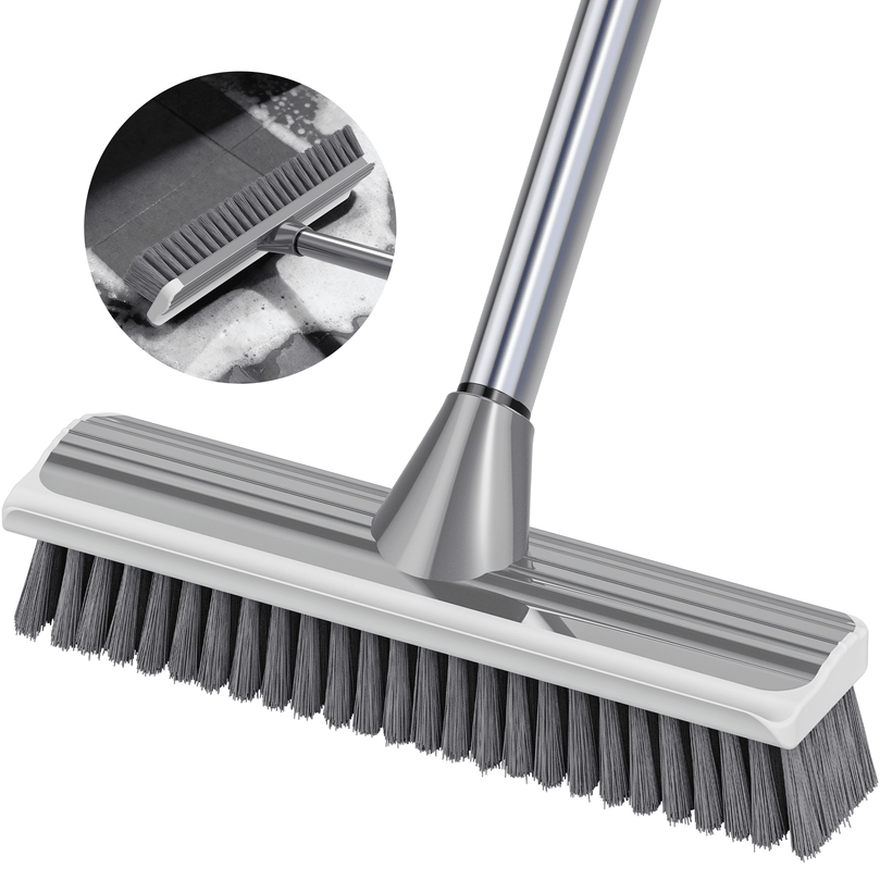 MYSPRI Floor Scrub Brush with Long Handle for Deck Shower Bathroom Kitchen Tub Cleaning
