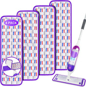 ILAVCLEAN 4 Pack Reusable Microfiber Mop Pads for SwifferPower Mop Pads Replacement, Power Mop Pads Refills for All Surfaces Floor Cleaning 13 ''-15 '' Spray Mop