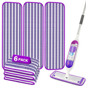 ILAVCLEAN 6 Pack Reusable Spray Mop Pads Refills Compatible with SwifferPower Mop Refills Machine Washable Pad Replacement Multi-Surfaces for Floor Cleaning