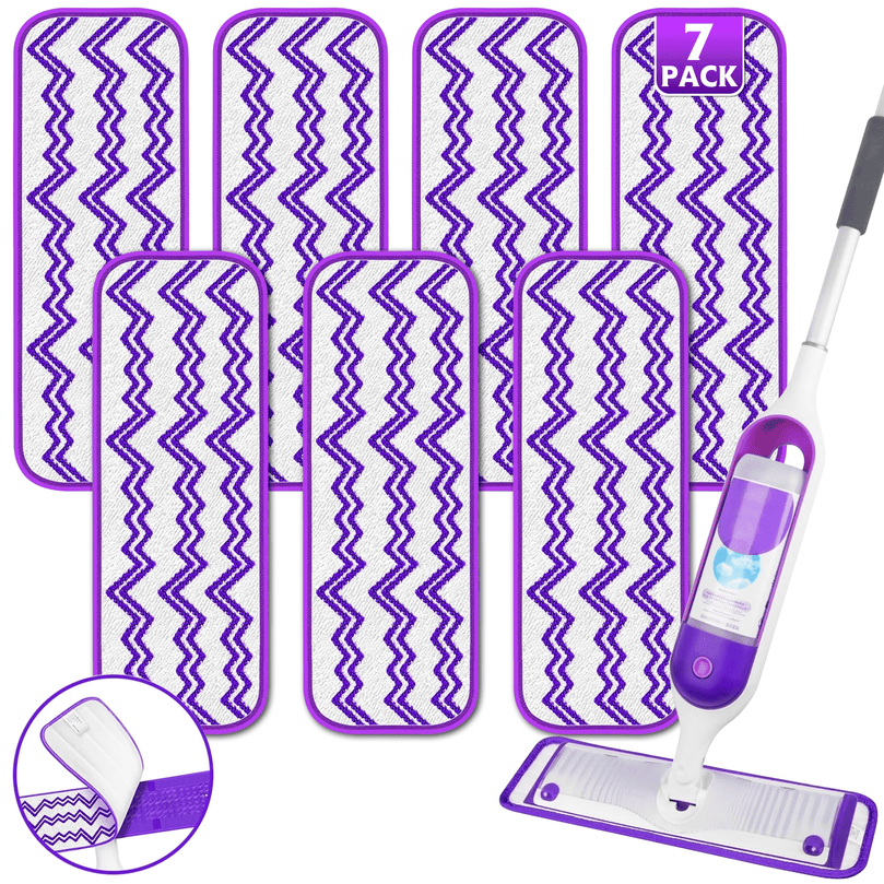 ILAVCLEAN 7 Pack Microfiber Mop Pads for Power Mop Pads Refills Reusable Replacement, Machine Washable Pad for Multi-Surface Floor Cleaning