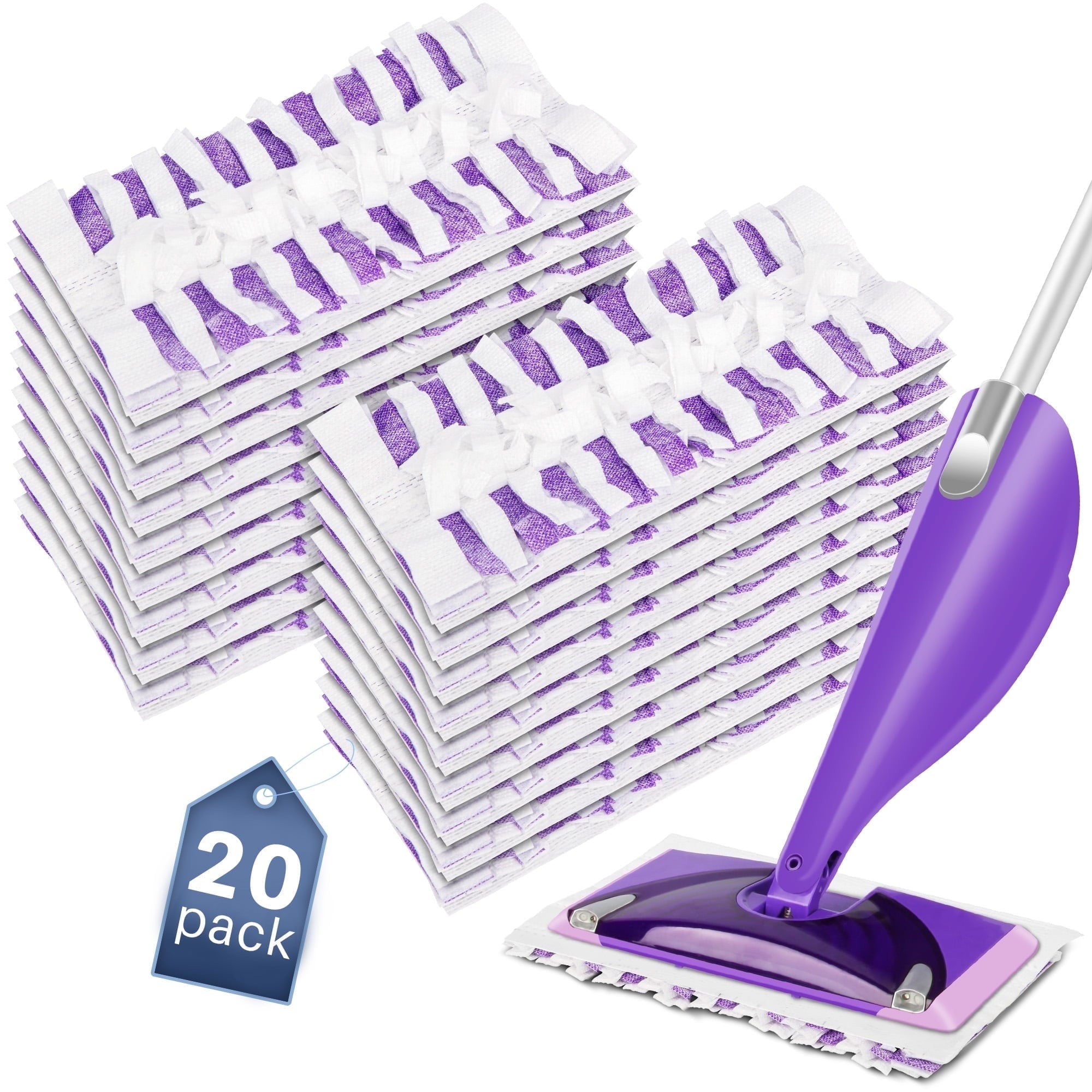 ILAVCLEAN Disposable Mopping Wet Pads Refills 20 Pack for SwifferWet Jet Mops, Wet Jet Refills Pads for Floor Cleaning All Multi-Surface Absorbent