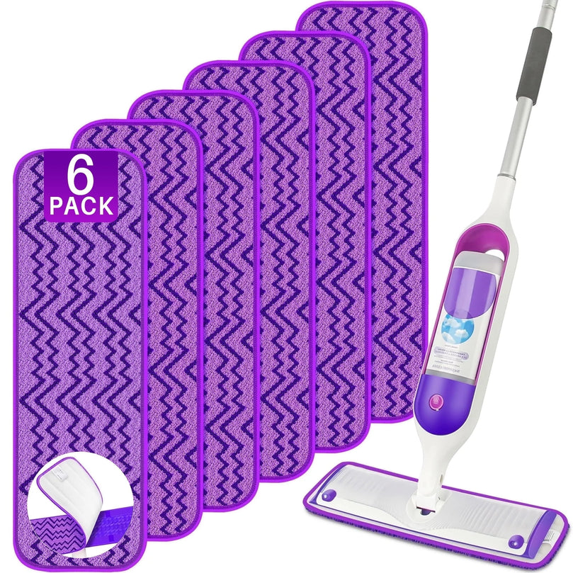 ILAVCLEAN Reusable Mop Pads for SwifferPower Mop Pads Replacement 6 Pack, Microfiber Washable Power Mop Pads Refills for All Surfaces Floor Cleaning