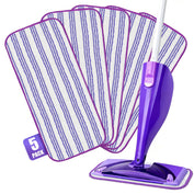 ILAVCLEAN 5 Pack Reusable Mop Pads for Wet Jet Refills Microfiber Wet Jet Mop Pads Washable Replacement for Hardwood Floor Cleaning