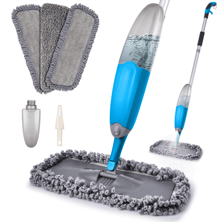 ILAVCLEAN Spray Mops for Floor Cleaning Dry Wet Floor Cleaner Dust Mop for Hardwood Floors with 3 Washable Microfiber Pads Refillable Bottle