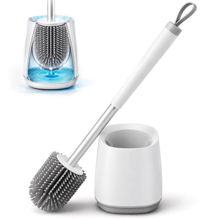 ILAVCLEAN Toilet Bowl Cleaner Brush and Holder Toilet Brush and Caddy Bathroom Scrubber Set
