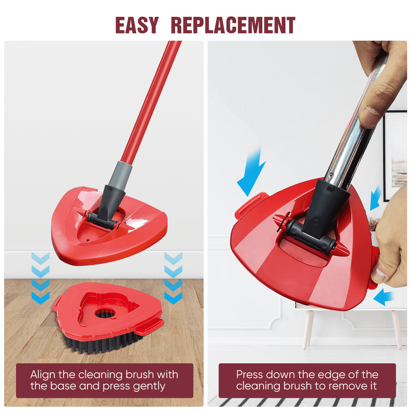 ILAVCLEAN 3 Pcs Scrub Brush Mop Attachments Head Replacement for O-Cedar 1 Tank System, Spin Mop Replace Heads Hard Bristle Floor Cleaning Brush for Bathroom Kitchen