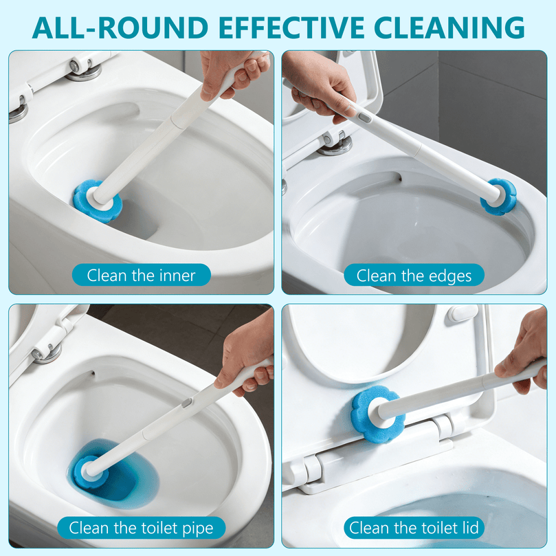 ILAVCLEAN Disposable Toilet Bowl Brush and Holder 1 Pack with 48 Toilet Bowl Cleaner Refills for Bathroom Deep Cleaning